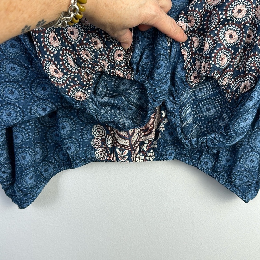 Anthropologie Maeve Letitia Ruffled Blouse Small Viscose 3/4 Sleeve Top Bohemian - Picture 14 of 16